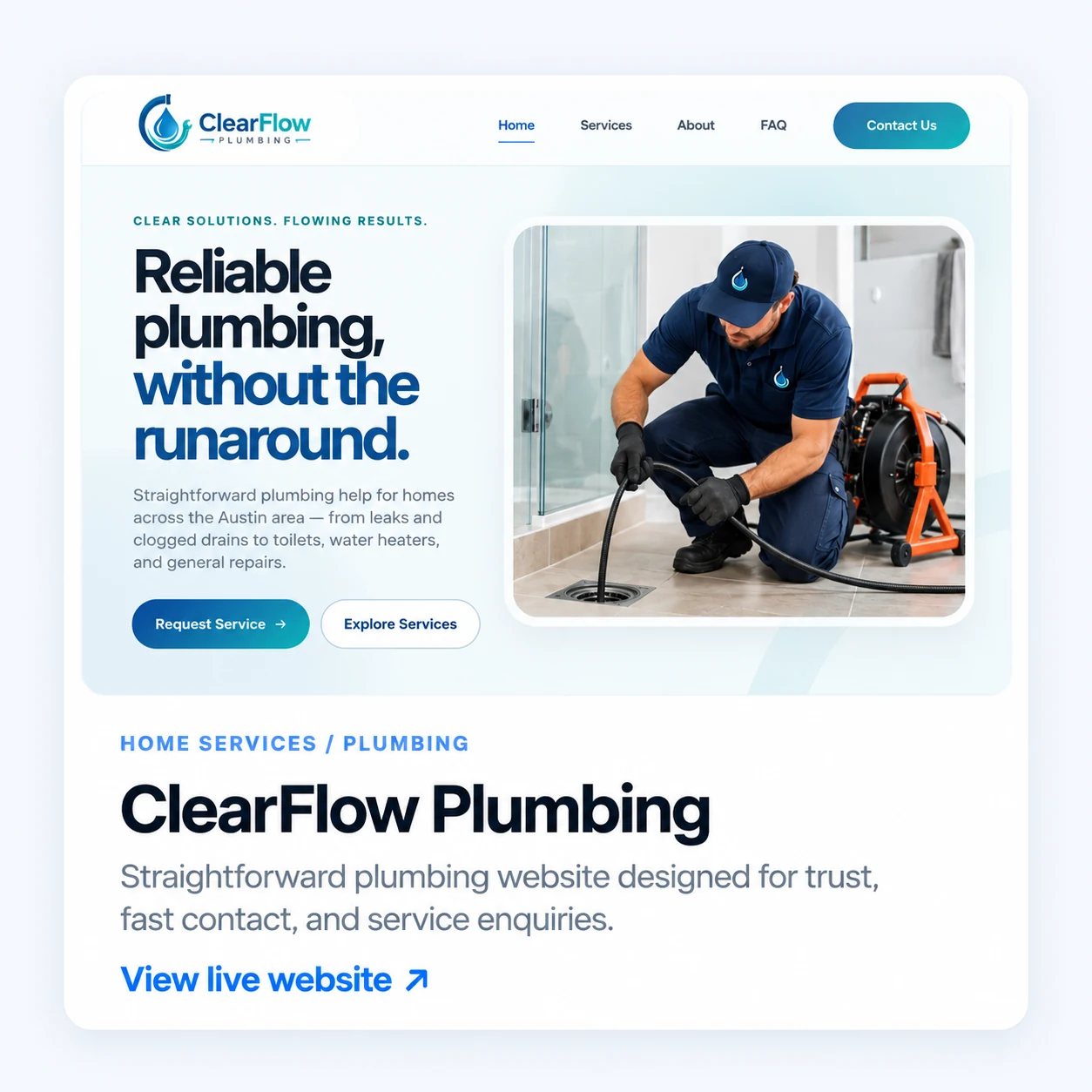 ClearFlow Plumbing website preview